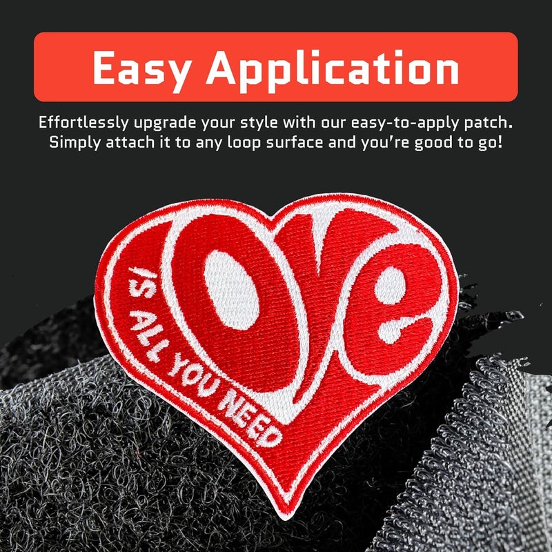 Jestik Love is All You Need - Funny Meme Embroidered Patches, Military Tactical Morale Patch with Hook and Loop Fastener, Cute Patches for Backpacks, Jeans, Jackets, Vests, Hats & More - Image 3